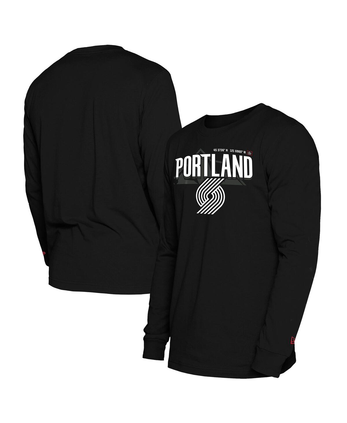 NEW ERA MEN'S BLACK PORTLAND TRAIL BLAZERS 2024/25 CITY EDITION LONG SLEEVE T-SHIRT 