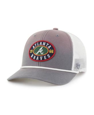 '47 Brand - Men's Gray/White Atlanta Braves Tide Sweep Rope Trucker Adjustable Hat