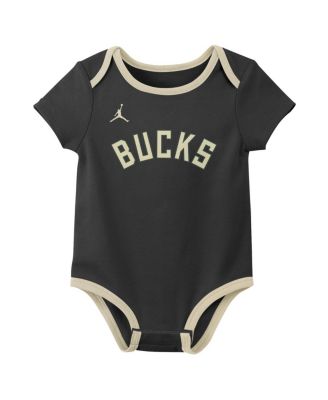 Baby Boys and Girls 3-Piece Milwaukee Bucks Statement Edition Bodysuit Set