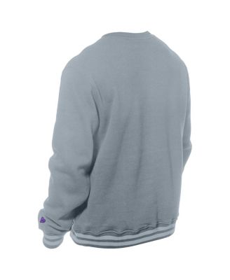 Men's Gray Los Angeles Lakers Chenille Cross Over Pullover Sweatshirt