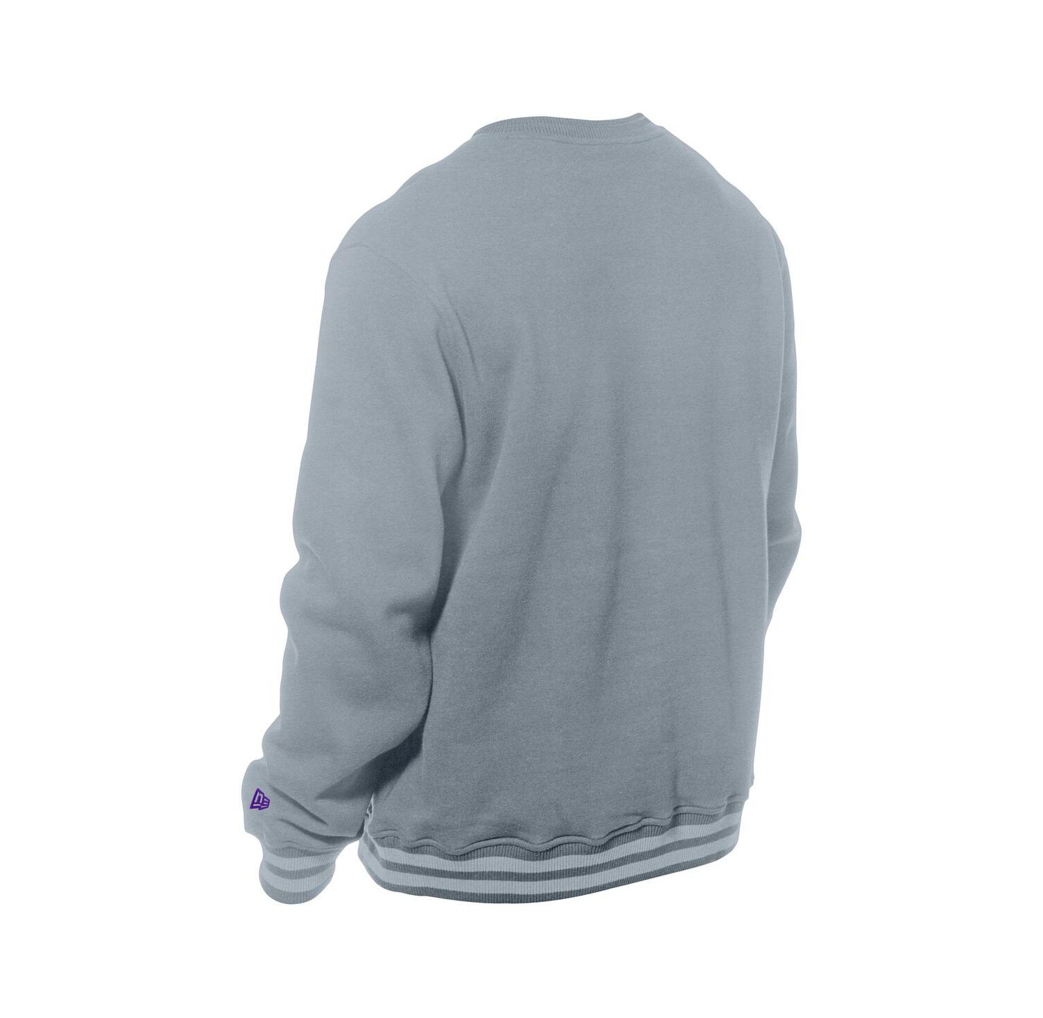 Men's Gray Los Angeles Lakers Chenille Cross Over Pullover Sweatshirt