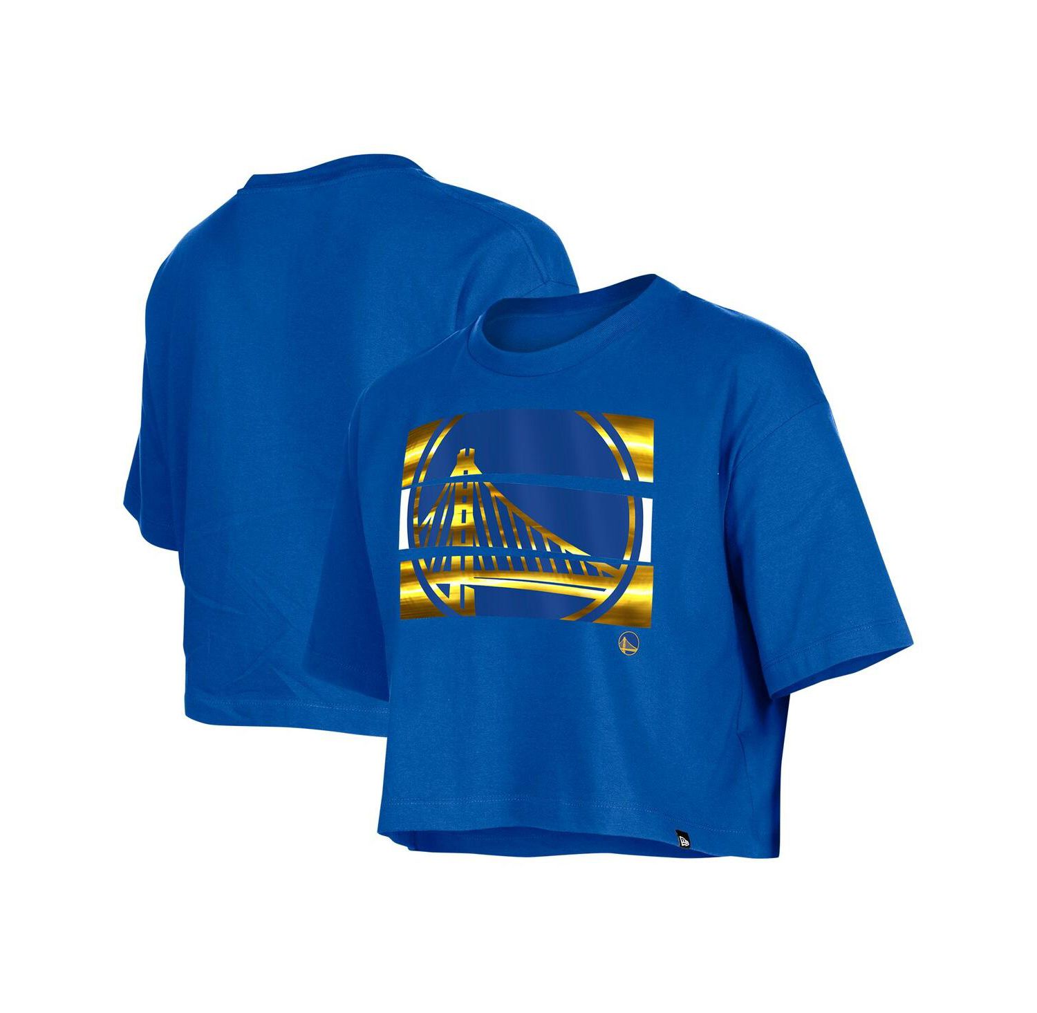 Women's Royal Golden State Warriors Oversized Boxy Crop T-Shirt