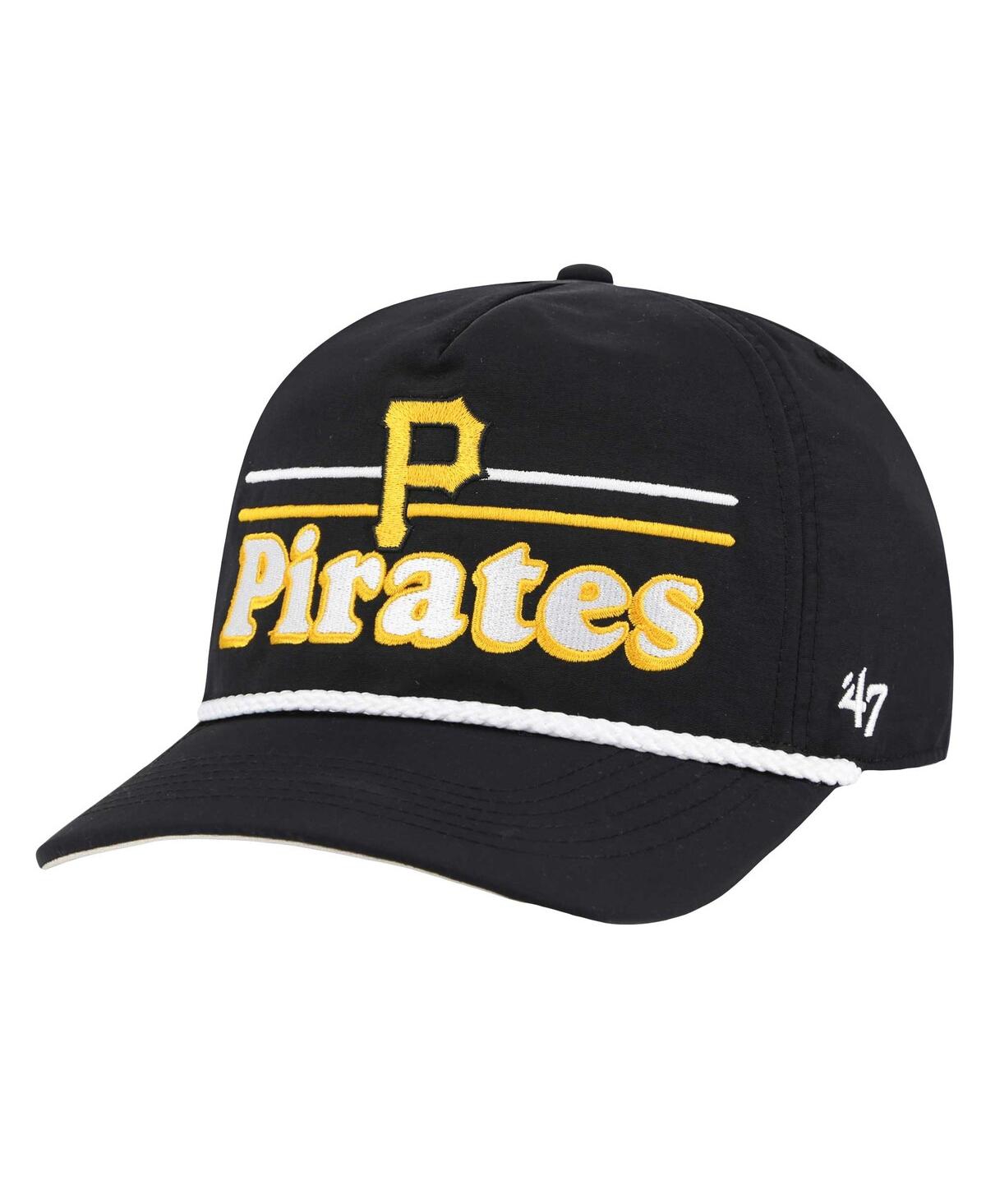 47 Brand Men's Black Pittsburgh Pirates Campscape Hitch Adjustable Hat In Black
