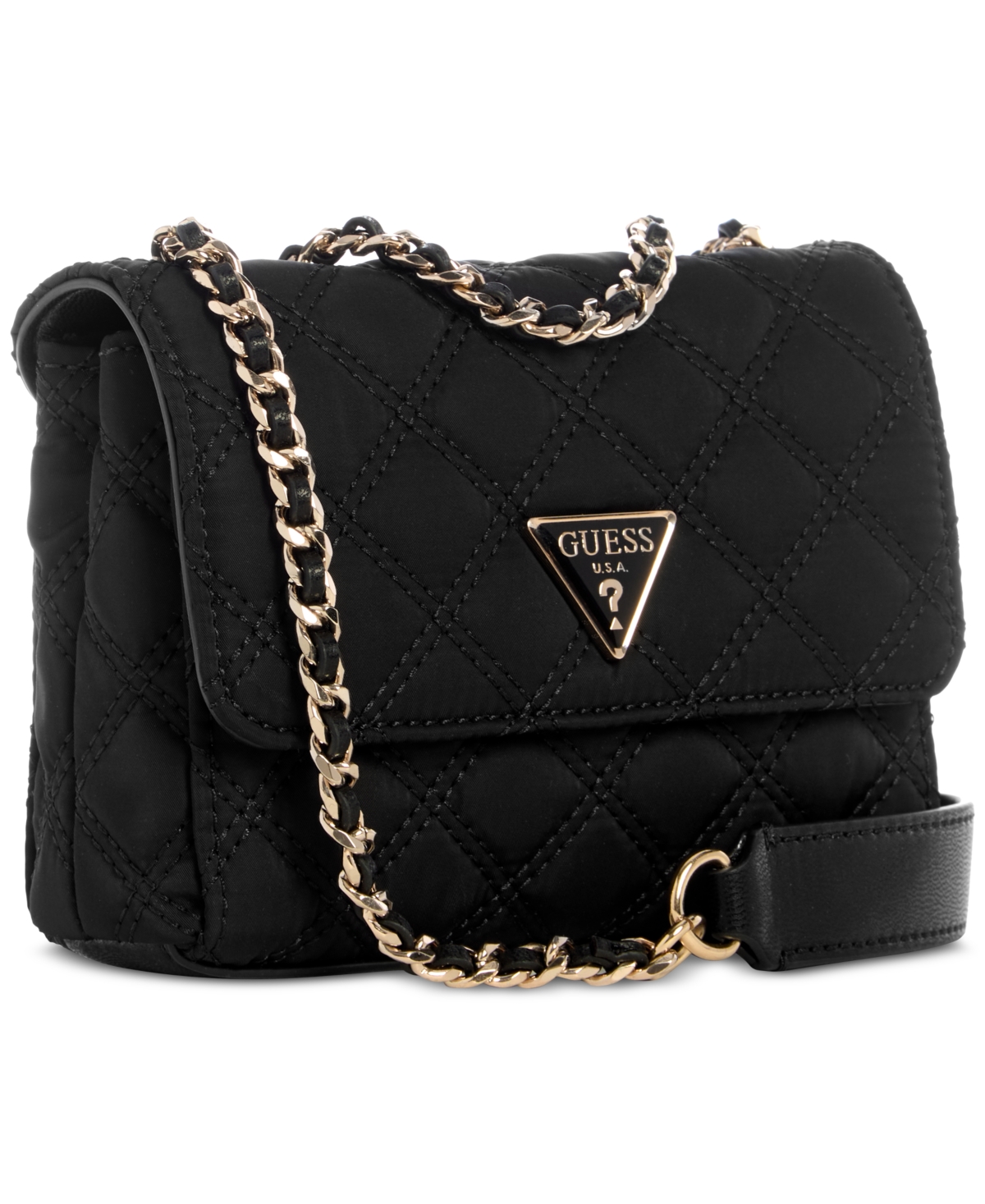 Guess Giully Mini Two-compartment Convertible Crossbody In Black