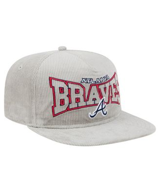 Men's Gray Atlanta Braves Corduroy Golfer Snapback Hat