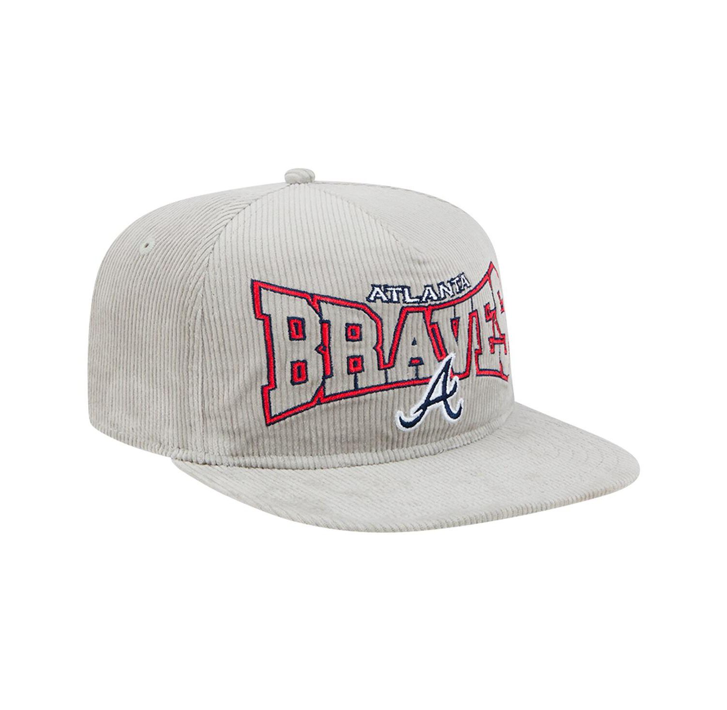Men's Gray Atlanta Braves Corduroy Golfer Snapback Hat