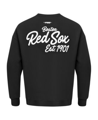 Men's Black Boston Red Sox Paint The City Dropped Shoulder Pullover Sweatshirt