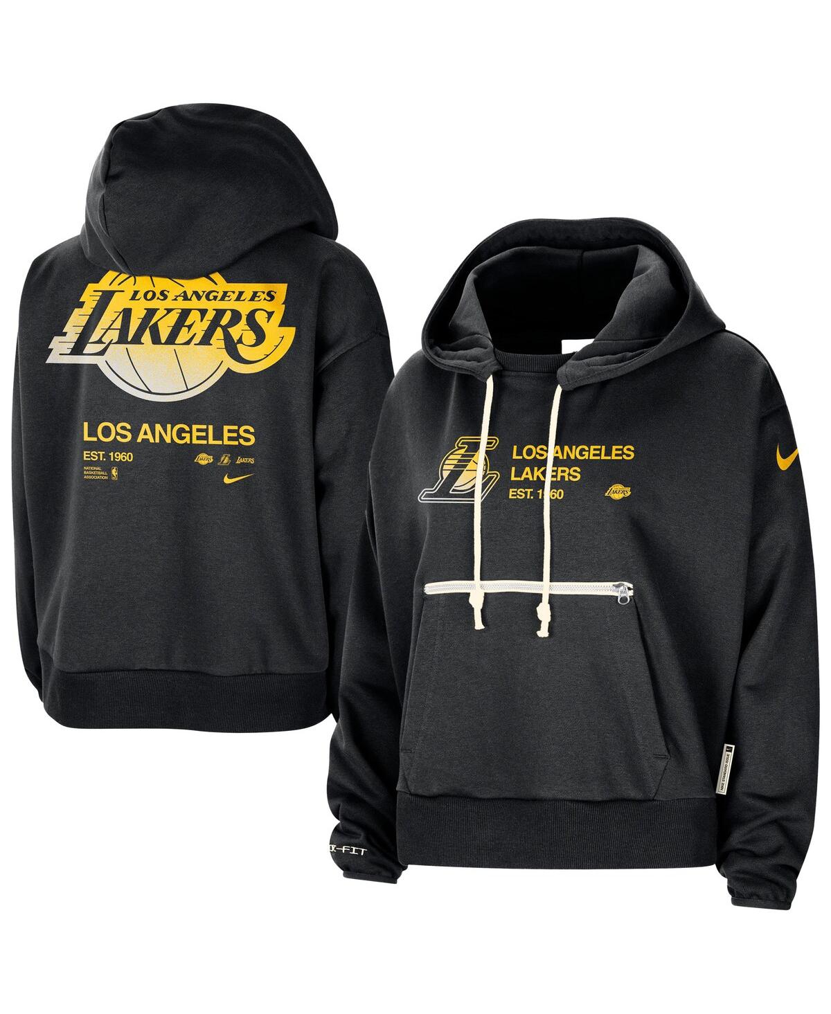 Nike Women's Black Los Angeles Lakers Courtside Standard Issue Performance Pullover Hoodie In Black