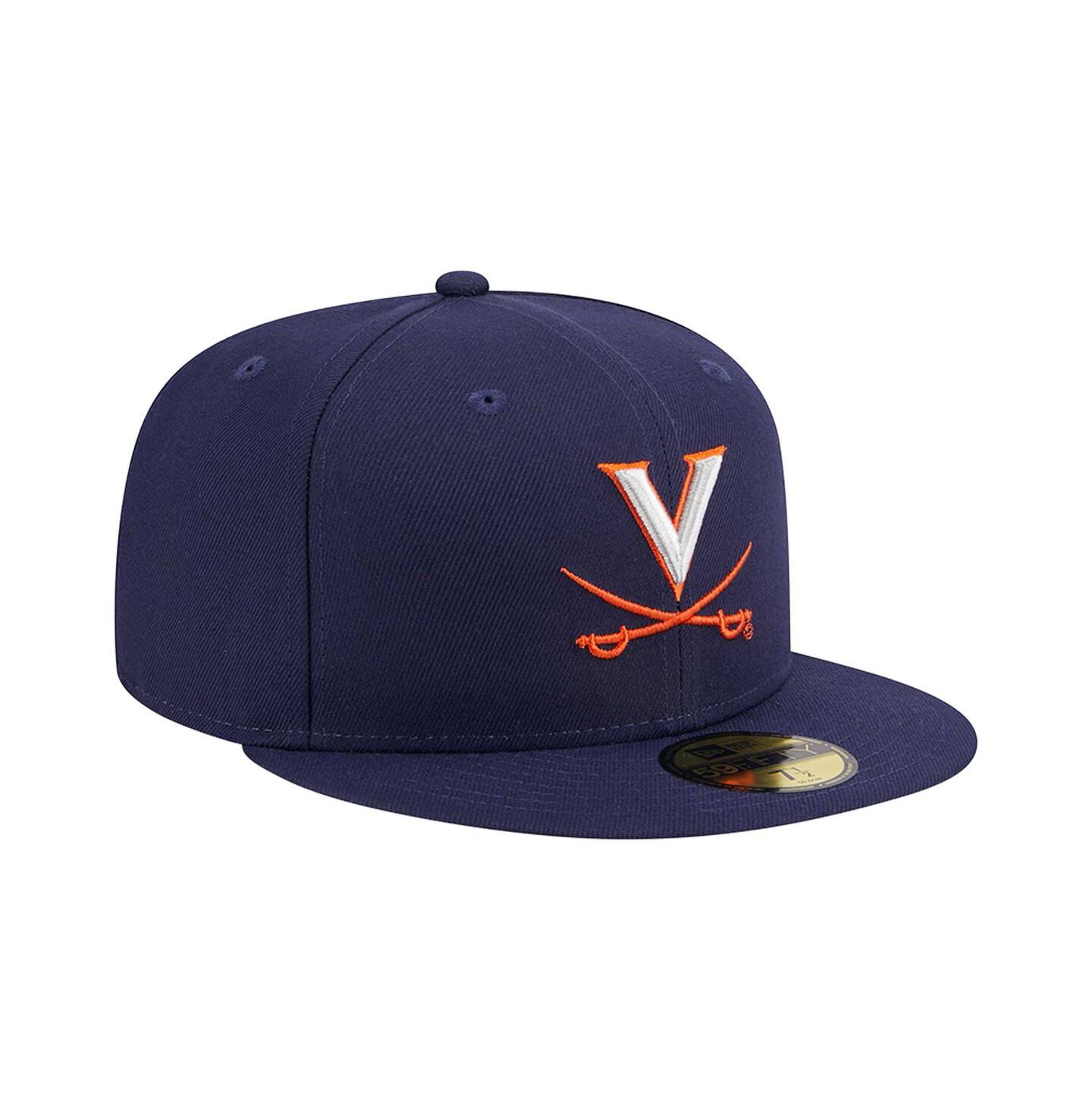 Мужская кепка New Era Navy Virginia Cavaliers 59FIFTY Fitted Hat — фото 4