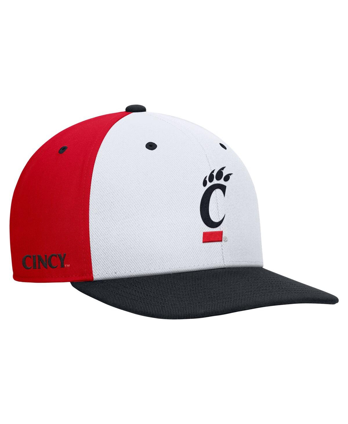 Nike Men's White/red Cincinnati Bearcats Pro Performance Snapback Hat In White,red