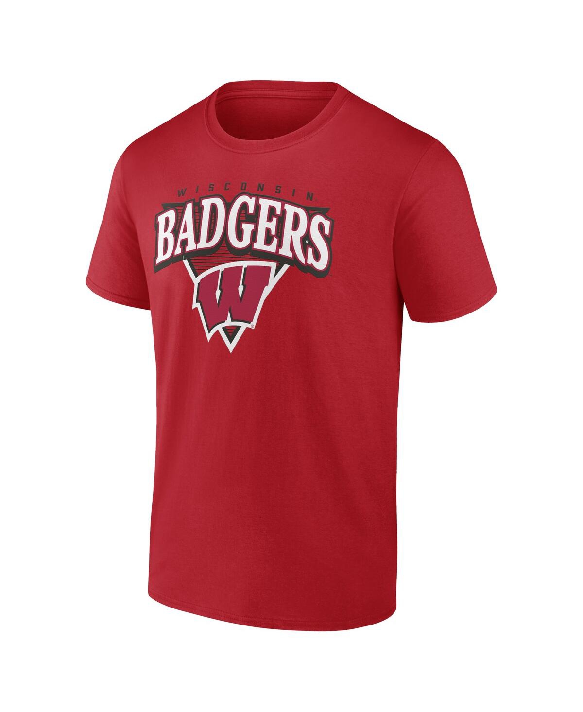 Fanatics Men's Red Wisconsin Badgers Modern Tri T-shirt In Red