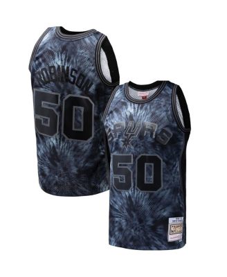 Mitchell & Ness - Men's David Robinson Black San Antonio Spurs Hardwood Classics 1998/99 Tie-Dye Swingman Jersey