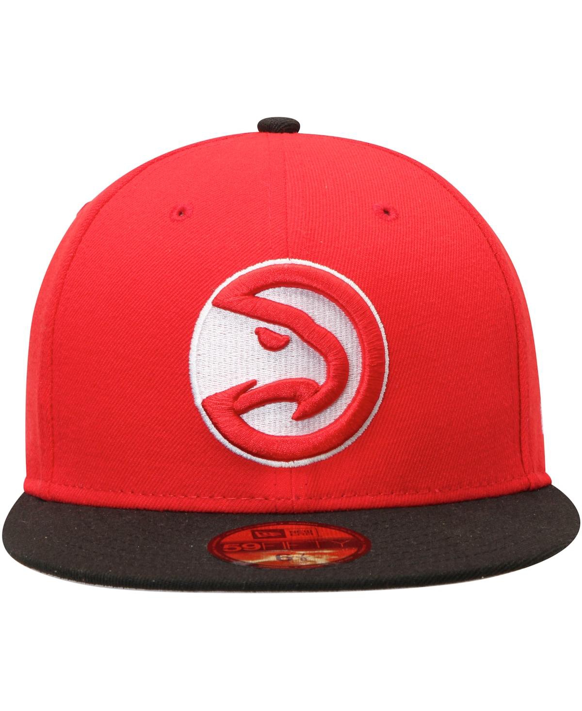 NEW ERA MEN'S RED/BLACK ATLANTA HAWKS TEAM COLOR 2TONE 59FIFTY FITTED HAT 