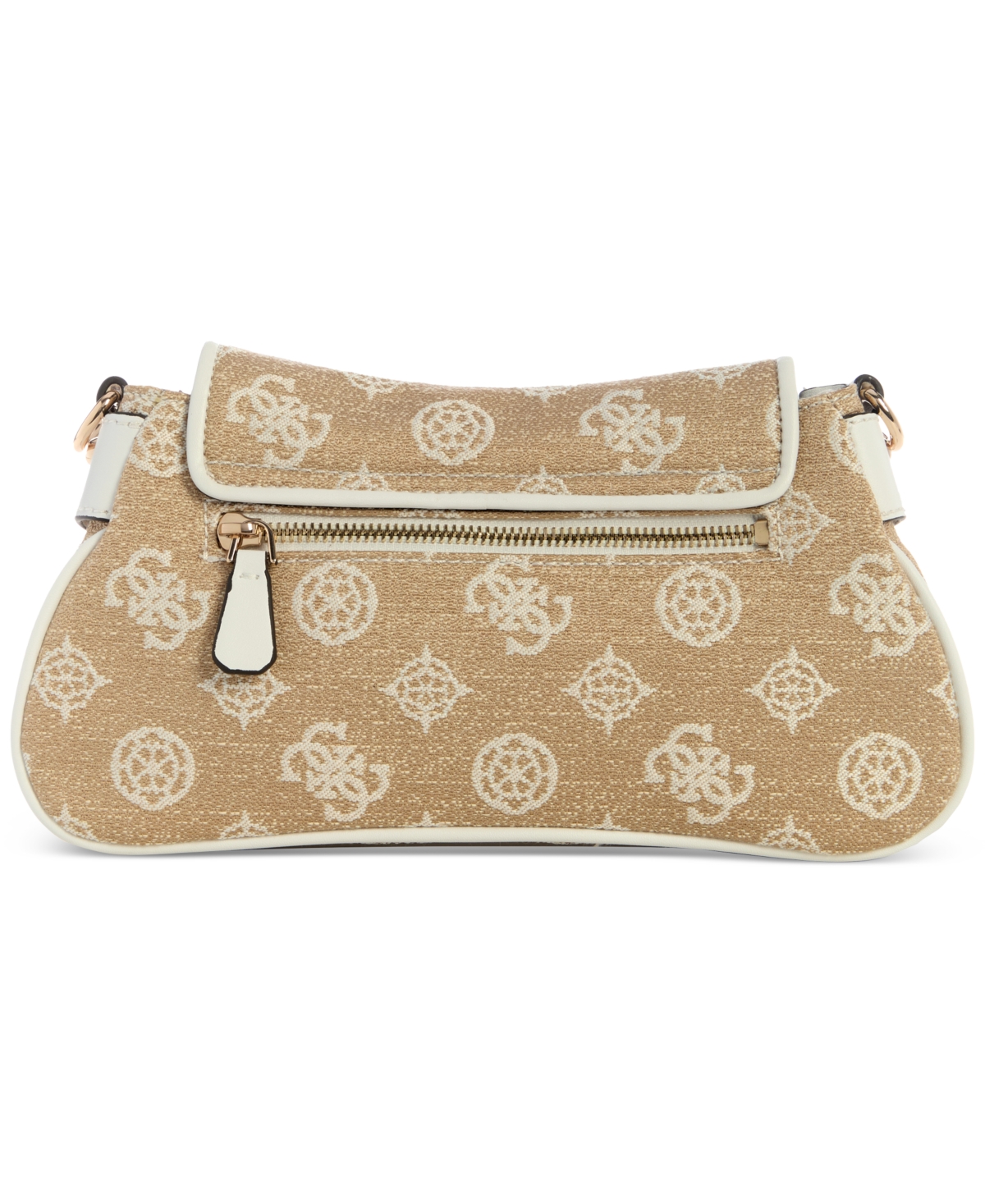 Shop Guess Beyza Small Flap Shoulder Bag In White Logo