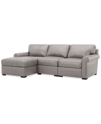 Radley Roll Arm 104" 3-Pc. Leather Sectional, Exclusively at Macy's