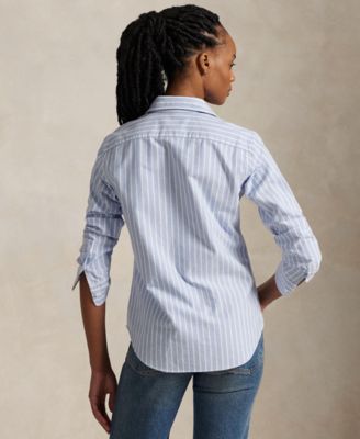 Women's Slim-Fit Striped Oxford Shirt