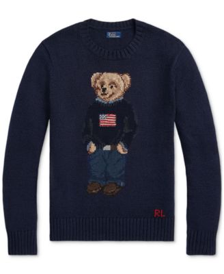 Women's Polo Bear Cotton-Linen Sweater