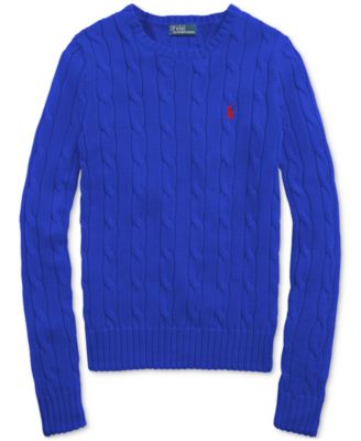 Women's Cable-Knit Cotton Crewneck Sweater