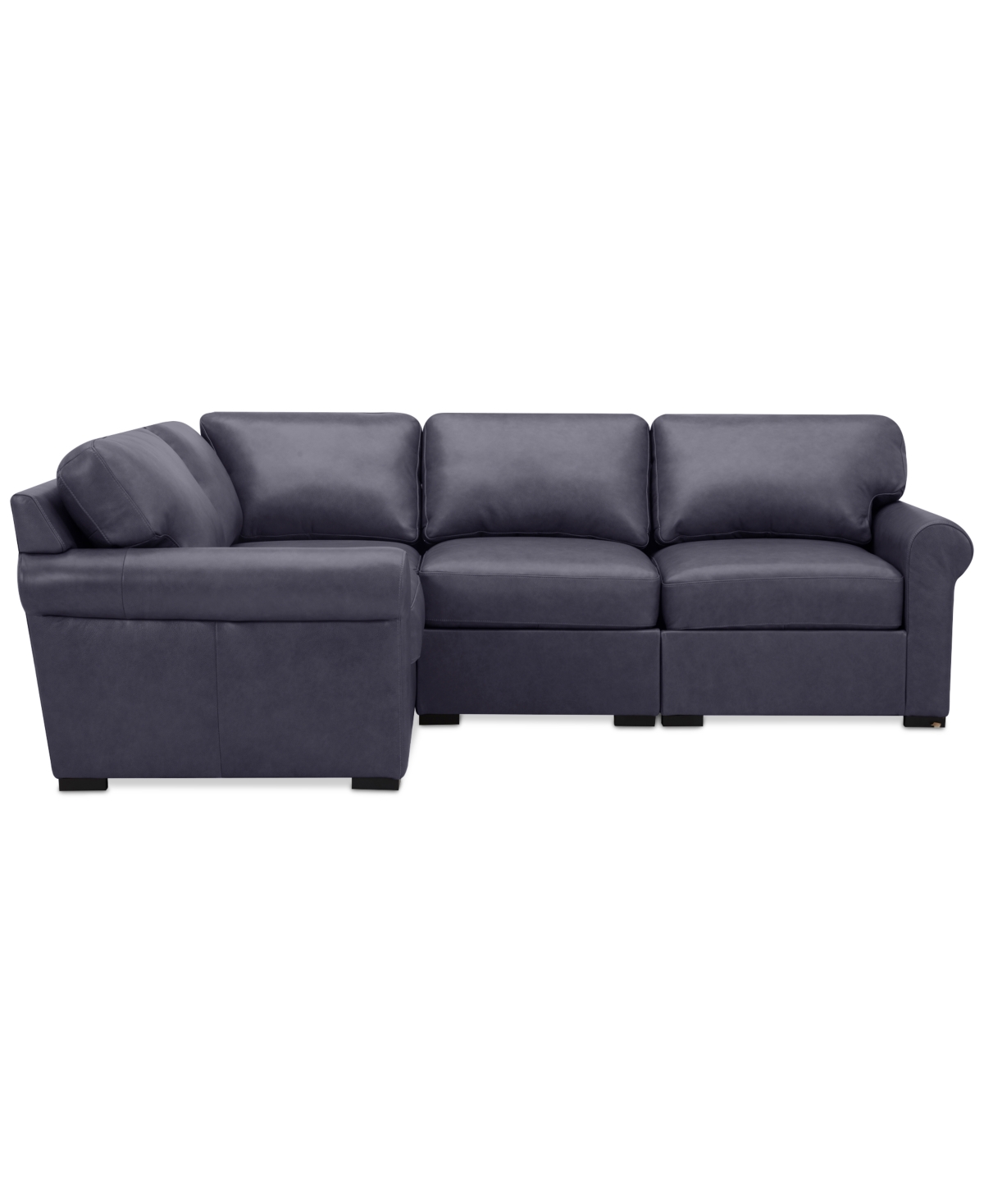 Macy's Radley Roll Arm 104" 4-pc. Leather Square Corner L Sectional, Exclusively At