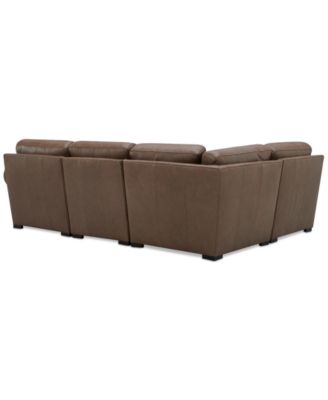 Radley Roll Arm 104" 4-Pc. Leather Square Corner L Sectional, Exclusively at Macy's