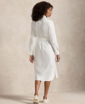 Women's Belted Cotton Oxford Shirtdress