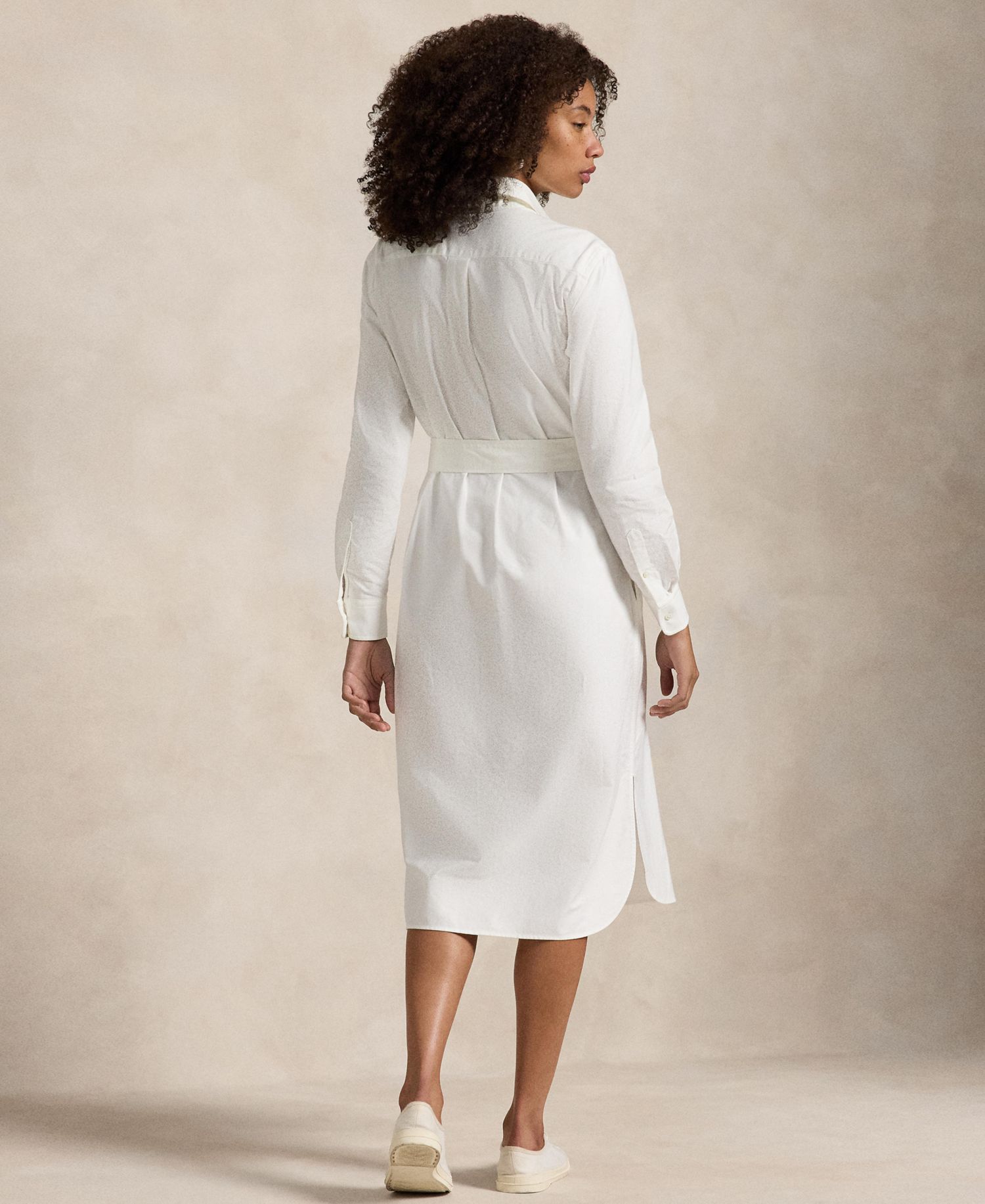 Women's Belted Cotton Oxford Shirtdress