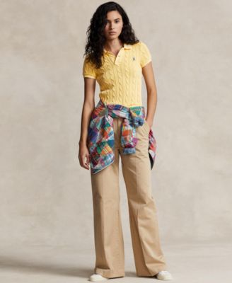 Women's Cable-Knit Polo Shirt