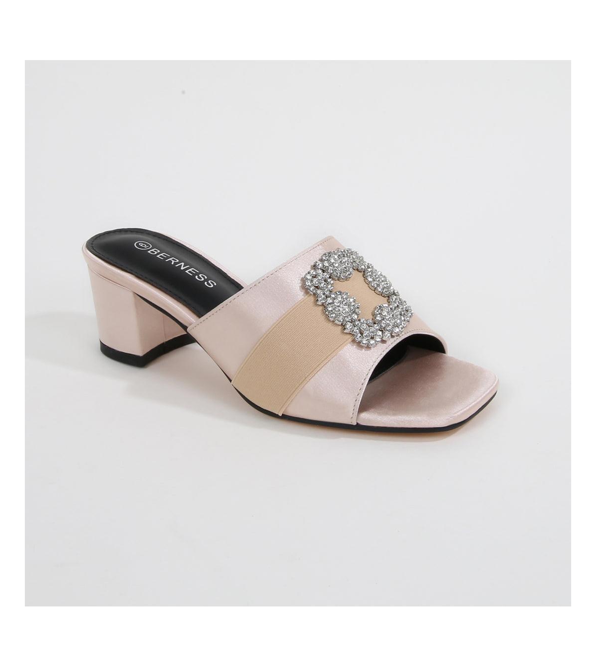 Kay Jeweled Brooch Slide - Beige