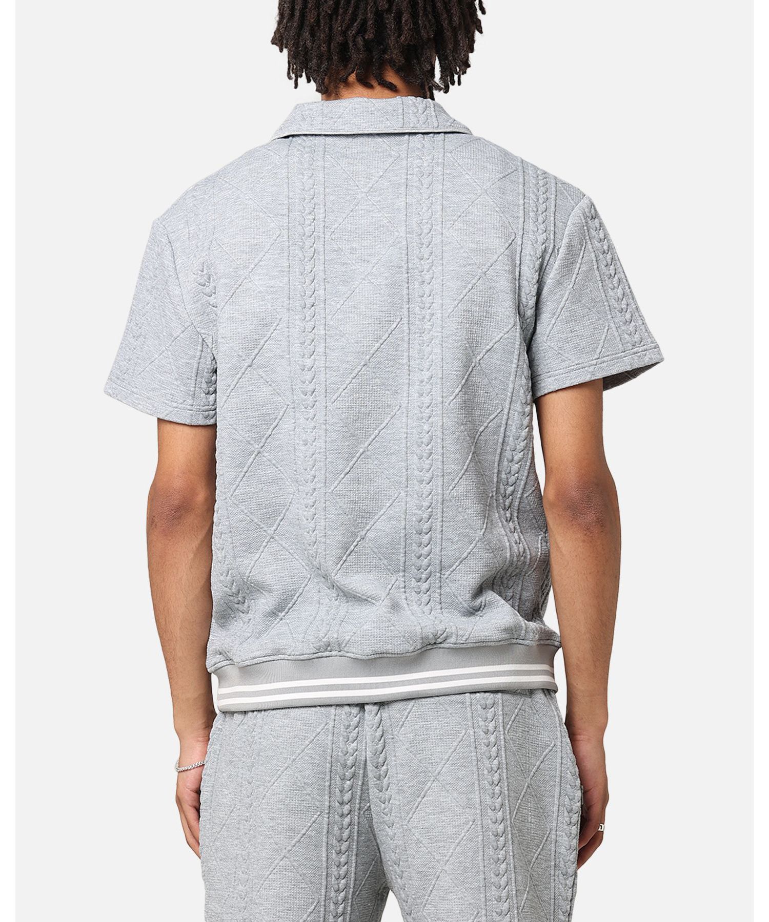 Men's Danny Knit Polo Shirt- Grey, M