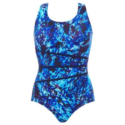 Women's Chlorine Resistant Spliced Tank One Piece Swimsuit