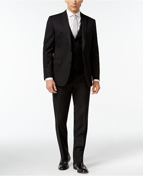 Bar III Black Solid Slim-Fit Suit Separates - Suits & Tuxedos - Men ...