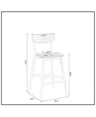 Set of 2 28.5 Inch Solid Wood Kitchen Island Chairs for Home, Bar, or Pub- Bar Stools