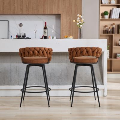 Set of 2 Sturdy metal 28 inch  Modern Counter Height Bar Stools