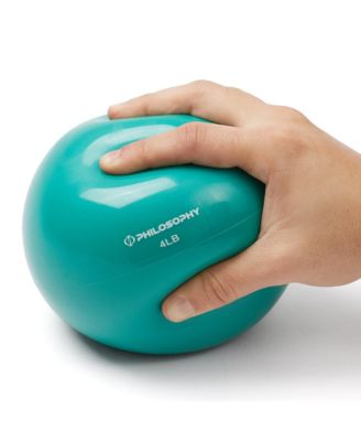 Toning Ball, 4 LB, Teal - Soft Weighted Mini Medicine Ball