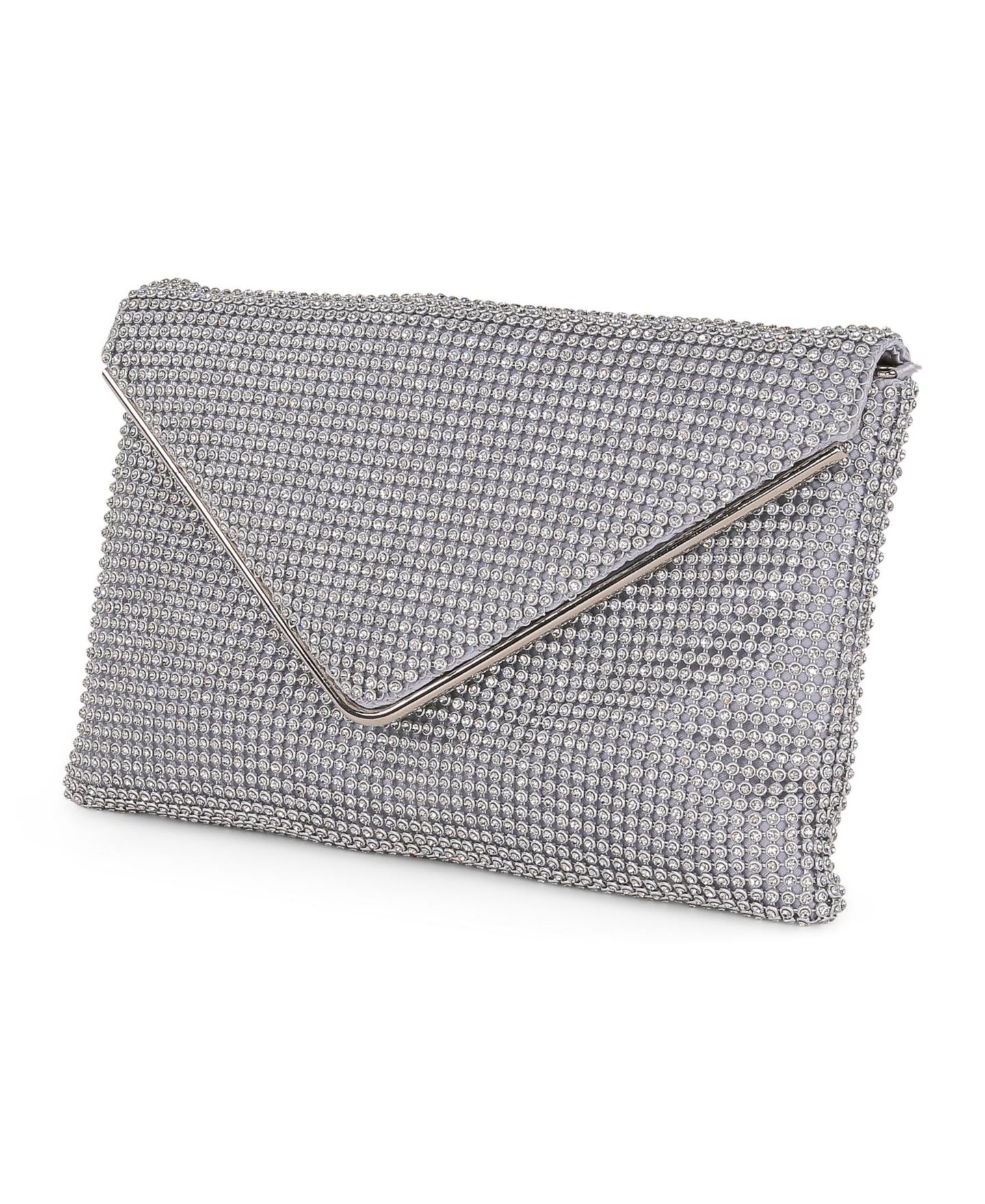 Женский клатч Jewel Badgley Mischka Noemi Crystal Envelope Clutch, цвет: Серебряный — фото 2