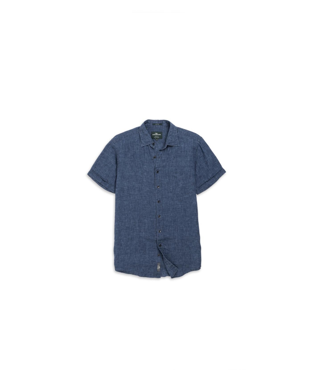 Rodd & Gunn Palm Beach Sports Fit Short Sleeve Linen Button-up Shirt In Blue