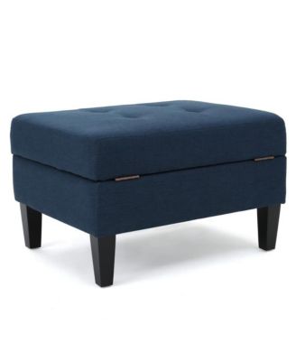 1 PC Upholstered Tufted Storage Ottoman with Waffle Stitching,  Footrest with Hidden Storage