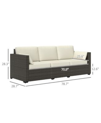 Three-Seater Outdoor Wicker Patio Furniture,