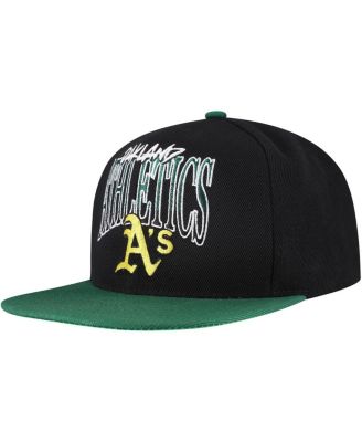 Mitchell & Ness - Men's Black Oakland Athletics Rise Up Snapback Hat