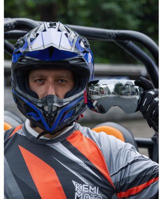 Dirt Bike Goggles - 4.4 Ounces Lightweight Frameless Broad Clear Vision UV Protection Motorcycle UTV Goggles for Men Women