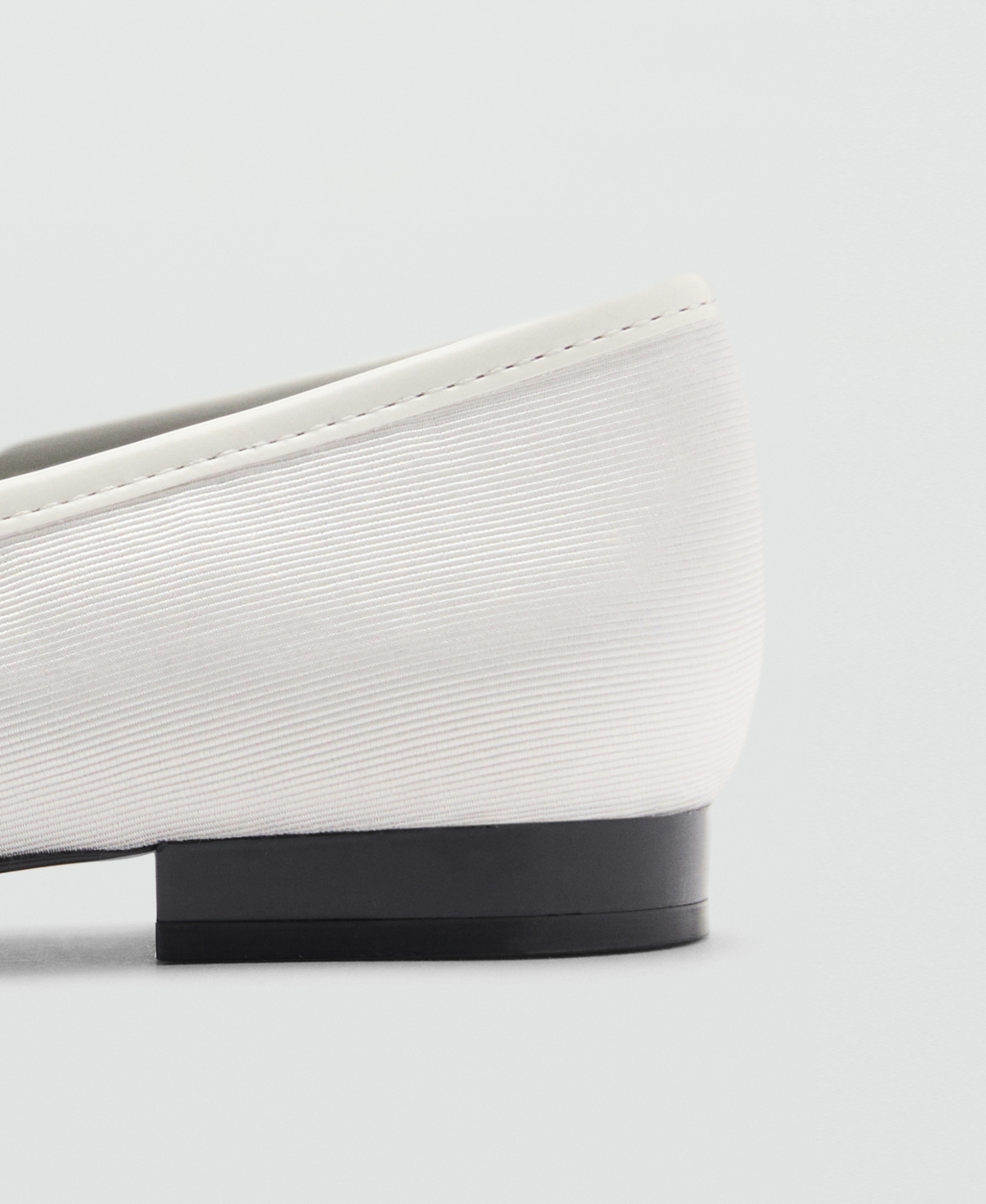 Mango Ballerinas With Strip And Bow Detail White In White