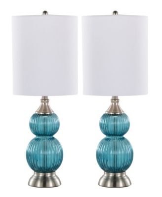 Belle 20" Glass Accent Lamp, Set of 2
