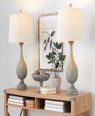 Cipolla Poly 29" Polyresin Table Lamp, Set of 2