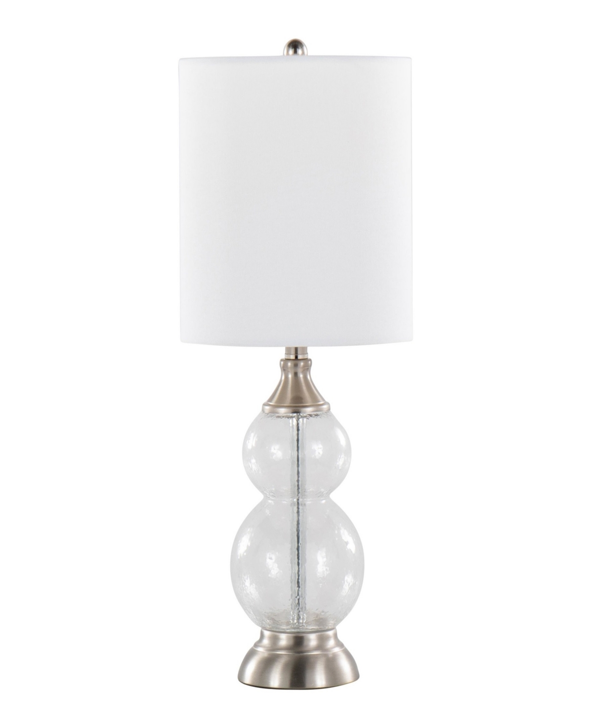 Lumisource Belle 20" Glass Accent Lamp, Set Of 2 In Clear,silver