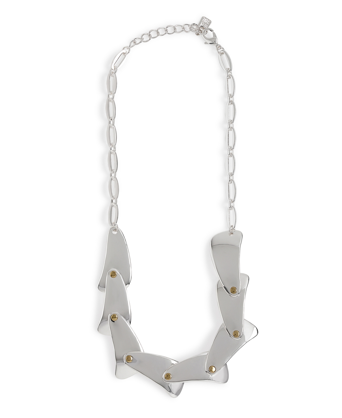 Two-Tone Leaf Layered Bib Necklace - Two-Tone