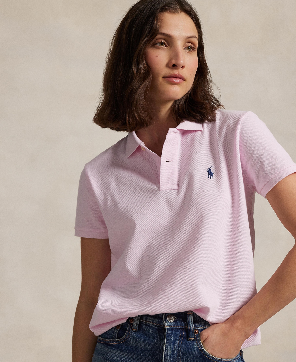 Polo Ralph Lauren Women's Classic-fit Mesh Polo Shirt In Sunkissed Pink