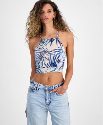 GUESS - Women's Gaelle Printed Sleeveless Crop Top