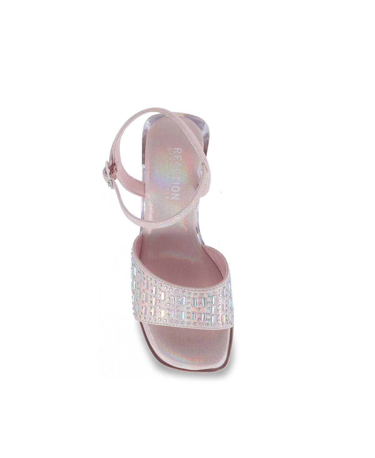 Shop Kenneth Cole Reaction Little And Big Girls Cinderella Shine Almond Toe Heels In Blush
