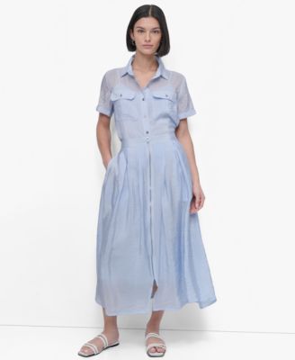 DKNY Women's Zip-Front Tech Midi Skirt - Macy's