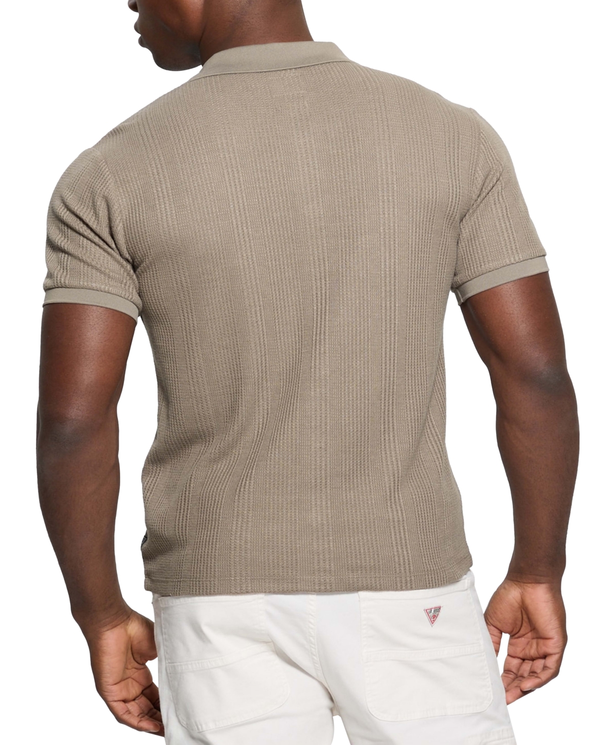Guess Men's Joshua Textured Short Sleeve Button-Front Sweater